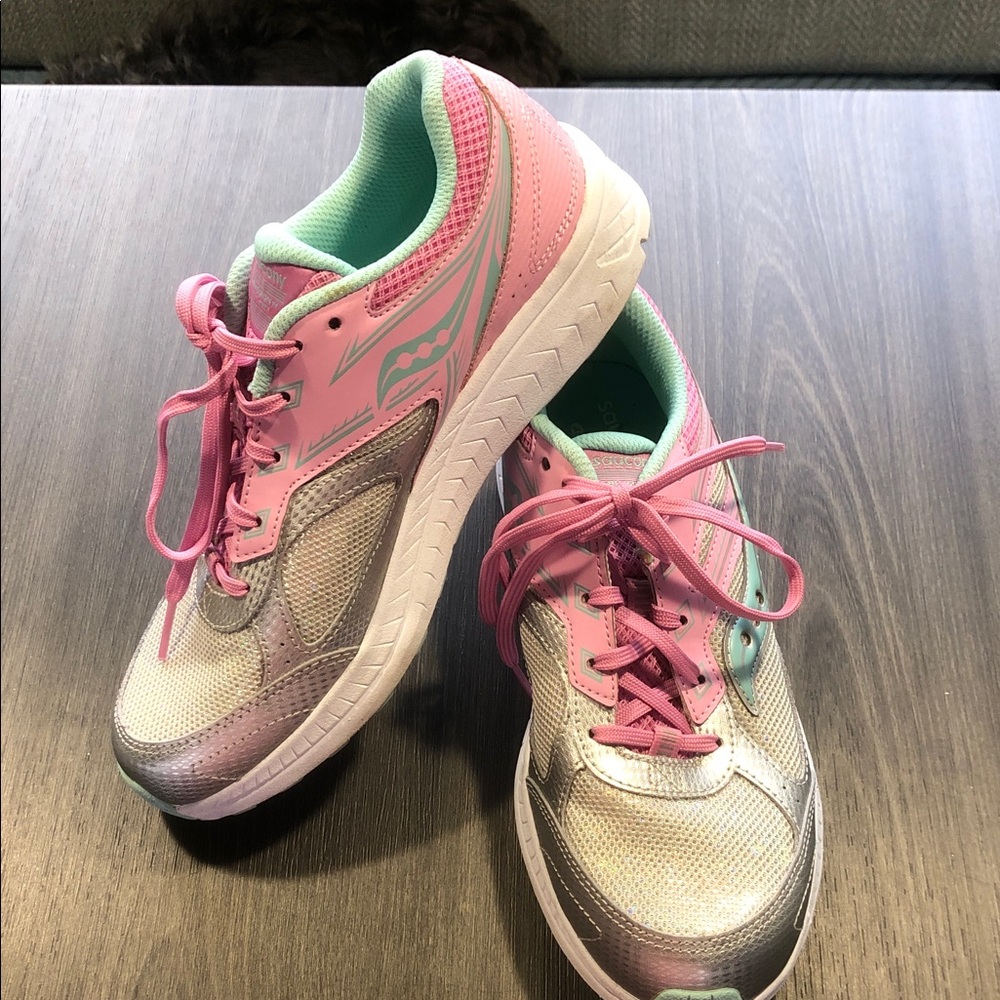 Saucony Pink Mint and Silver Women's Sneakers